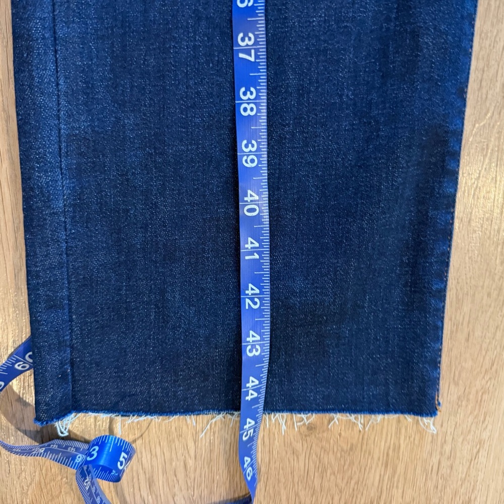 NWT Judy Blue Straight Leg Jeans 13/31 Blue Dark Wash High Rise Stretch Raw Hem - Picture 15 of 16